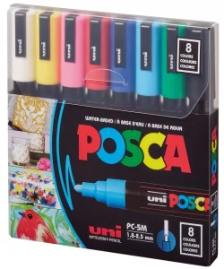 Supertrend Posca PC-5M 1.8-2.5 Su Bazlı Boyama Markörü Seti Ana Renkler 8 RENK