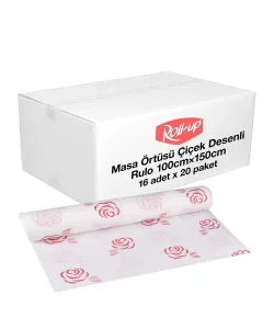 Supertrend Rulo Kağıt Masa Örtüsü Çiçek Desenli 100 x 150cm 16 Yaprak x 20 Rulo (Koli)