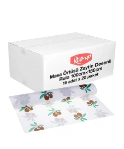 Supertrend Rulo Kağıt Masa Örtüsü Zeytin Desenli 100 x 150cm 16 Yaprak x 20 Rulo (Koli)