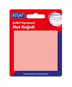 Supertrend Şeffaf Post-it Yapışkanlı Not Kağıdı 76x76 mm. 50 yaprak ŞEFFAF PEMBE
