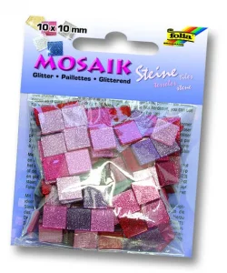 Supertrend Simli Mozaik Taşı 10x10 mm. 190 Adet GLİTTER PEMBE