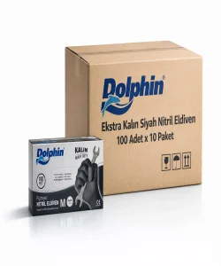 Supertrend Siyah Nitril Eldiven Pudrasız Ekstra Kalın M Beden 100 Adet x 10 Paket (%20 KDVli)