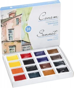Supertrend Sonnet (Conem) Tablet Sulu Boya Seti 16 Renk Karton Kutu