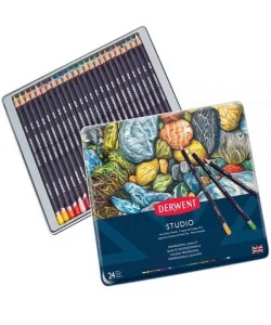 Supertrend Studio Pencils Kuru Boya Kalemi Seti 24lü Teneke Kutu