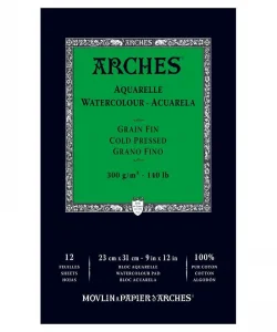 Supertrend Sulu Boya Defteri Blok Soğuk Baskı - Orta Doku 300 gr. 23x31 cm. 12 Yaprak