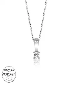 Supertrend Swa Taşlı Gümüş Tektaş Bayan Kolye