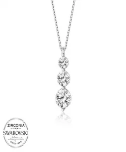 Supertrend Swa Taşlı Gümüş Üçtaş Tektaş Bayan Kolye