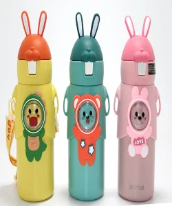 Tavşan Kulaklı Sevimli Ayı Figürlü Çelik Termos SPR4635