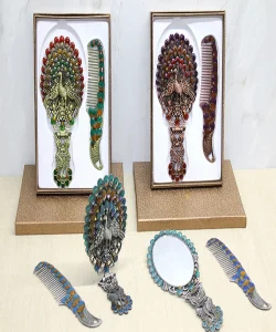 Tavuskuşu Katlanabilir Ayna Ve Tarak Seti Büyük Boy SPR4913