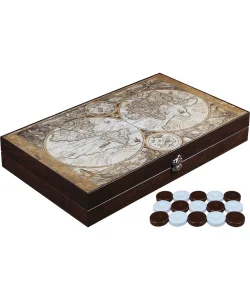 Trendy Deri Haritalı Tavla