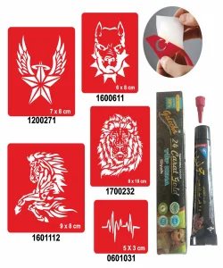 Vahşi Hayvan Desenleri Hint Kınası ile Geçici Dövme Yapma Seti