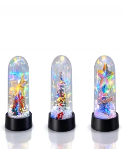 Yılbaşı Temalı Işıklı  Dekoratif Cam Fanus SPR5038