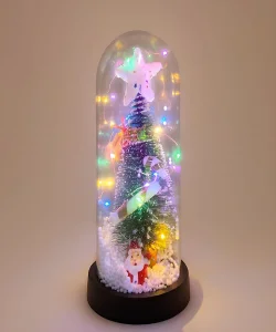 Yılbaşı Temalı Işıklı  Dekoratif Cam Fanus SPR5077