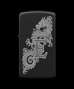 Benzinli Çakmak Ejderha Figürlü E Harfli Tasarım - V32