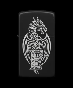 Benzinli Çakmak Ejderha Figürlü E Harfli Tasarım - V7