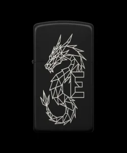 Benzinli Çakmak Ejderha Figürlü E Harfli Tasarım - V70