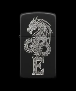 Benzinli Çakmak Ejderha Figürlü E Harfli Tasarım - V74