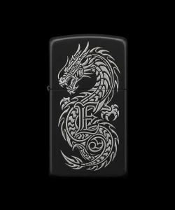 Benzinli Çakmak Ejderha Figürlü E Harfli Tasarım - V75