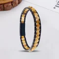6Mm Faset Kahve Akik Taşlı Deri Kordon Ve Çelik Bileklik