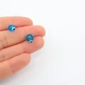 6mm Yuvarlak Şeffaf Mavi Murano