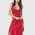 Bihter Şık Kırmızı Saten Babydoll Gecelik