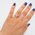 Altın Kap. 8mm Pembe Kalp Zirkonlu Yüzük