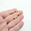 Altın Kaplama 5 mm Mineli Nazar Boncuğu