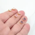 Altın kaplama 6mm Zirkonlu Kalp Kolye Ucu