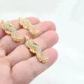 Altın Kaplama Beyaz Taşlı Deniz Atı