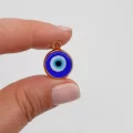 Altın Kaplama Lacivert Sallantı Nazar Murano