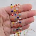 Altın Kaplama Mat Yuvarlak Taşlı Zincir