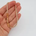 Altın Kaplama Mekik Taşlı Zirkonlu Bileklik