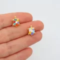 Altın Kaplama Mini Mineli Kaplumbağa