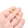 Altın Kaplama Renkli Zirkon Yapraklı Gül