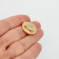 Altın Kaplama Yuvarlak Zirkon Taşlı Kaplan