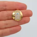 Altın Kaplama Zirkonlu Fatma Ana Eli