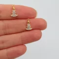 Altın Kaplama Zirkonlu Mini Yılbaşı Ağacı