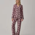 AMY Şık Rahat Kadın Pijama Takımı Mor Renk