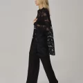 Anna Şık Rahat Kadın Kimono Pijama Takımı Siyah