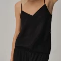 Anna Şık Rahat Kadın Kimono Pijama Takımı Siyah
