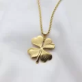 Burgu Zincirli Yonca Kolye 60cm