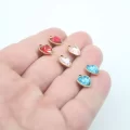 Cam Kalp Taşlı Çelik Kolye Ucu