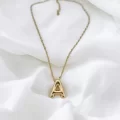 Çelik Harf Kolye Gold A
