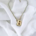 Çelik Harf Kolye Gold B