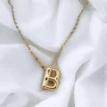 Çelik Harf Kolye Gold B