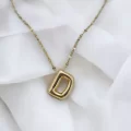 Çelik Harf Kolye Gold D