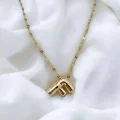 Çelik Harf Kolye Gold F