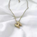 Çelik Harf Kolye Gold H