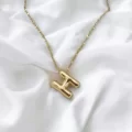 Çelik Harf Kolye Gold H