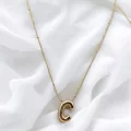 Çelik Harf Kolye Gold İtalyan Zincir C